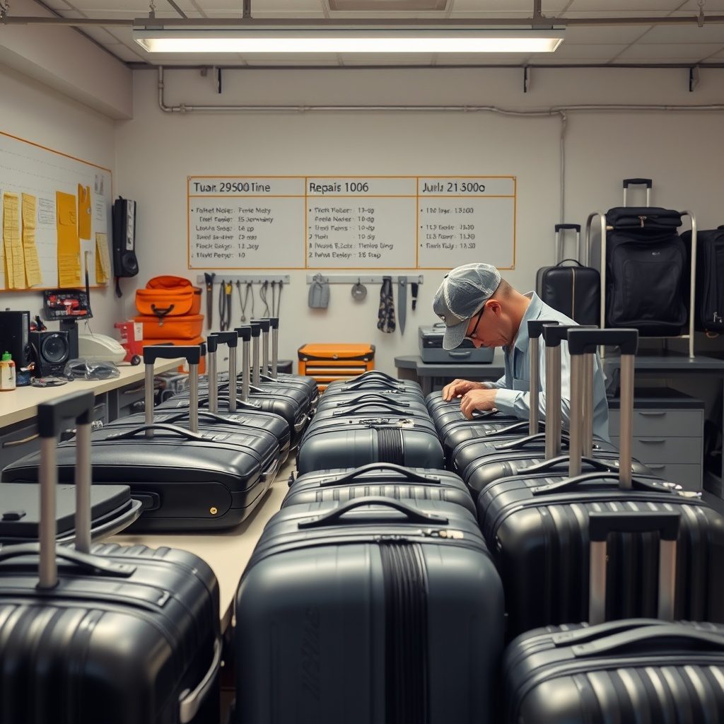 Luggage repair service in action